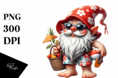 Detailed Gnome with Beach Wear | Sublimation | Clipart Product Image 1