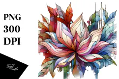 Stained Magnolia Watercolor Splash, PNG Product Image 1