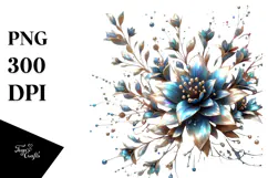 Shiny Lobelia Watercolor Splash, PNG Product Image 1