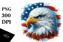 Detailed Patriotic Bald Eagle | USA Colors | Clipart Product Image 1
