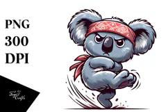 Silly Cartoon Koala with Bandana, Vector Art PNG Product Image 1
