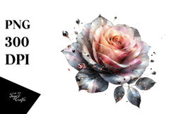 Rose with Metallic Accents PNG Product Image 1