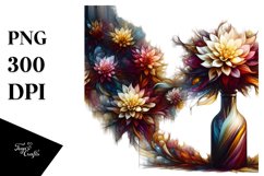 Artistic Bottle with Large Dahlia Sublimation Clipart Product Image 3