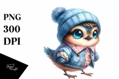 Cute Baby Bird with Clothes, Transparent PNG Product Image 1