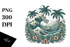 Vintage Tropical Waves, 20 oz Tumbler Product Image 1