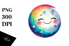 Simple Smiling Moon PNG Product Image 1