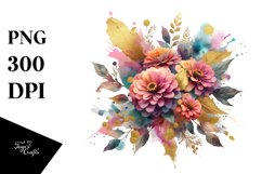 Vibrant Bouquet with Zinnia | Sublimation | Clipart Product Image 3