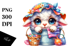 Crazy Baby Lamb with Summer Clothes PNG Product Image 1