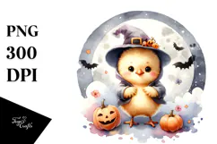 Cute Baby Chicken Halloween PNG Product Image 1