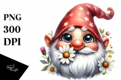 Gnome with Tulip and Rose, Transparent PNG Product Image 3