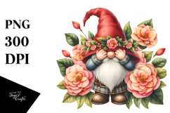 Vibrant GNOME with Begonia Frame PNG Product Image 1