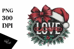Retro Let It snow Christmas Png Product Image 5
