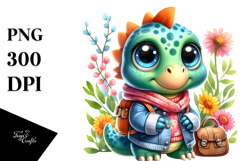 cute Dinosaur Spring Clothes PNG Product Image 1