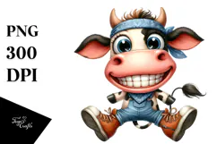 Watercolor Cow with Big Eyes and Bandana Product Image 1