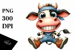 Watercolor Cow with Big Eyes and Bandana Product Image 1