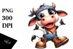 Watercolor Cow with Big Eyes and Bandana Product Image 1