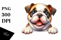 Watercolor Bulldog Cute Enthusiastic Funny Product Image 3