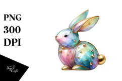 Pastel Bunny made of on Splashy Background, PNG Product Image 1