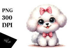cute Cartoon Bichon Frise PNG Product Image 1