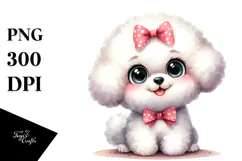 cute Cartoon Bichon Frise PNG Product Image 1