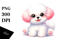 cute Cartoon Bichon Frise PNG Product Image 1