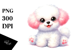 Cute Cartoon Bichon Frise, Transparent PNG Product Image 1