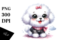 cute Cartoon Bichon Frise PNG Product Image 1