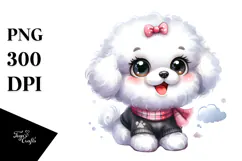 Cute Cartoon Bichon Frise, Transparent PNG Product Image 1