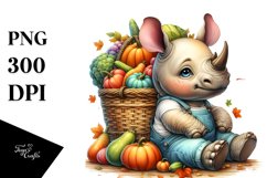 Colorful Baby Rhino Art | Sublimation | Clipart Product Image 1