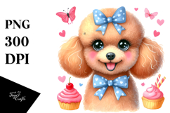 Happy Cute Poodle PNG Product Image 1