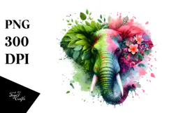 Vibrant Watercolor Elephant, 20 oz Tumbler Product Image 1