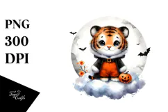 Cute Baby Tiger with Halloween Costume, Transparent PNG Product Image 1