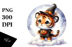 Digital Baby Tiger Halloween PNG Product Image 1
