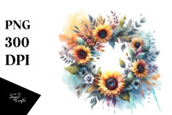 Vibrant Sunflower Wreath, Colorful PNG Product Image 3