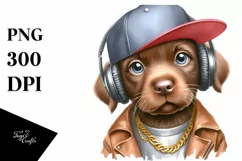 Baby Chesapeake Bay Retriever Hip Hop Singer | Clipart Product Image 1