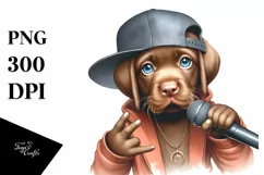 Baby Chesapeake Bay Retriever Hip Hop Singer | Clipart Product Image 1