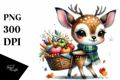 Baby Deer with Basket | Sublimation | Clipart Product Image 3