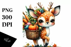 Colorful Baby Deer Art | Sublimation | Clipart Product Image 1