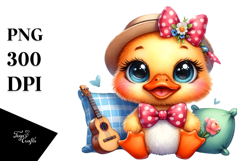 Vibrant Goofy Cute Baby Duck PNG Product Image 1
