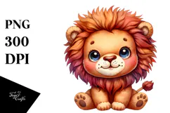 Colorful Baby Plush Lion Sew | Sublimation | Clipart Product Image 1