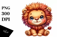 Smiling Baby Old Plush Lion | Summer Clipart Product Image 1