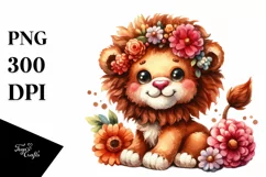 Smiling Baby Plush Lion | Summer Clipart Product Image 3