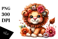 Colorful Baby Plush Lion Sew | Sublimation | Clipart Product Image 1