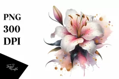 Colorful Shiny Lily | Sublimation Clipart Product Image 1