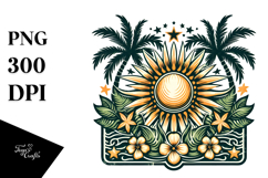 Vintage Tropical Sun PNG Product Image 1
