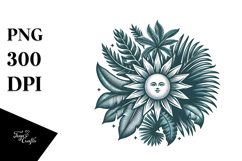 Vintage Tropical Sun PNG Product Image 1