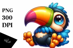 Colorful Baby Toucan Clipart Product Image 3