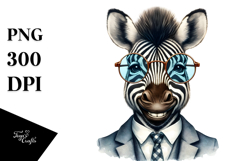 Boho Zebra Watercolor Clipart Product Image 1