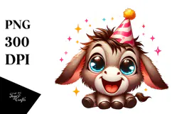 Cute Cartoon Donkey PNG Product Image 1
