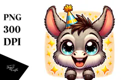 Cute Cartoon Donkey PNG Product Image 1